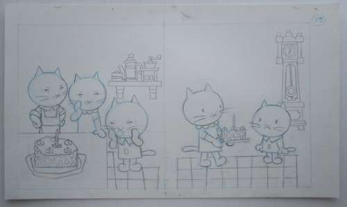 Ray Goossens (Studio) | Ray Goossens (Studio) - MUSTI - Originele pagina (potlood versie) (p.23) - Musti is jarig - (2003) | Catawiki