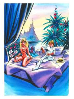 Dany | Dany - Dessin original couleur - Olivier Rameau et Colombe nue | Catawiki