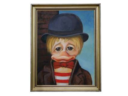 Prof. Volker Schönwart | Duckomenta - Crying Duck - 57 x 43 cm - Acryl on Wood by Prof. Volker Schönwart - framed on 63,5 x 51,5 cm - (2014) | Catawiki