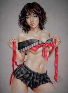 Sly | Sly - Original drawing in colour - Pin up art - Size: 31 x 42 cm. - (2023) | Catawiki