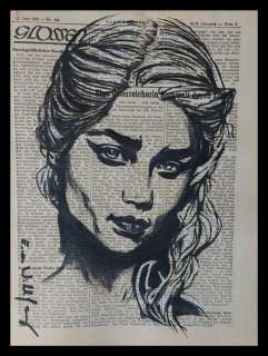Emma Wildfang | Daenerys Targaryen - Original artwork on a newspaper from 1952 - EO - (2023) | Catawiki