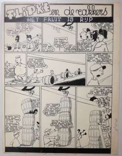 Pink | Pink - Originele pagina - Flipke en de rakkers - Het fruit is rijp - (jaren 30) | Catawiki