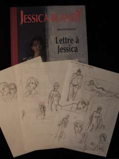 Renaud - Planche Originale Crayonné + 2X Crayonné Original + Tirage de Tête + Ex-Libris | Renaud - Planche originale crayonné + 2x crayonné original + tirage de tête + ex-libris - Jessica Blandy T13 - Lettre à Jessica - (1997) | Catawiki