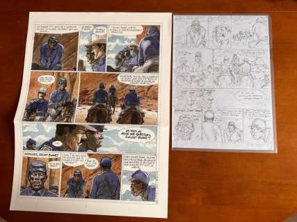 Hermann | Hermann - Planche originale crayonnée - Duke T5 - Un Pistolero tu seras - (2020) | Catawiki