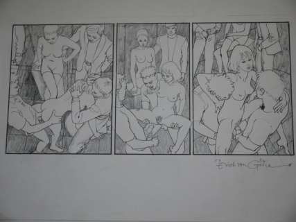 Von Götha, Erich | Erich von Götha - grand dessin érotique pour Twenty - (2006) | Catawiki