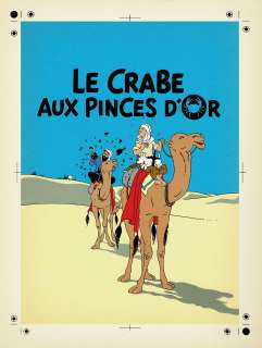 Hergé (Studios) | Tintin, Le Crabe aux pinces d’or, bleu de coloriage et son film noir pour la couverture de l’album. | Septimus