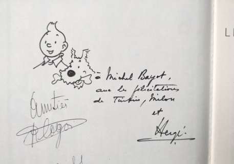 Hergé | Tintin T7 - Le sceptre d’Ottokar (B35) - C - Avec dessin dédicacé de Hergé - (1964) | Catawiki