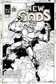 Paris Cullins - new gods #10 cover (sold live on ‘dueling dealers of comic art‘ episode #38 podcast on 9-29-2021(re-watch this funny art selling show here)