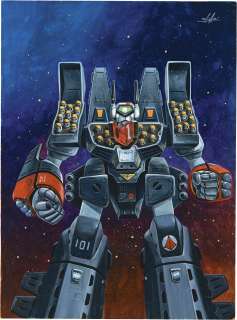 Masami Watanabe Hand-Drawn Color Illustration "The Super Dimension Fortress Macross" Armored Valkyrie