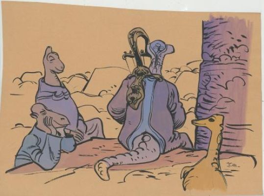 Jean-Claude Mézières | Valérian, Les astéroïdes de Shimballil, illustration de personnages | Galerie 9ème Art