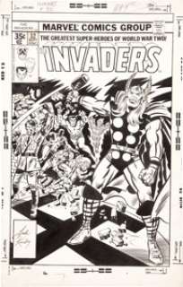 Jack Kirby and Joe Sinnott The Invaders #32 Cover Original Art (Marvel, 1978). The greatest superheroes of - | Heritage