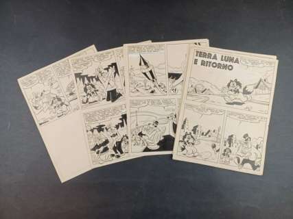Franco Aloisi | Gatto Aloisio - Franco Aloisi - 14x Tavole Originali "Terra, Luna e Ritorno" - Storia Completa - Firmato - Page volante - Exemplaire unique | Catawiki