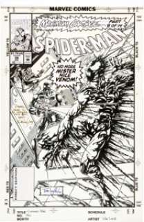 Tom Lyle Spider-Man #36 Cover Original Art (Marvel, 1993). Can Spider-Man and Venom‘s uneasy alliance -