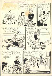 Decarb-Archie’s Joke Book #65 Pg.1 "IN BORN IN THE SADDLE" Original Comic Art (1953) | Russ Cochran
