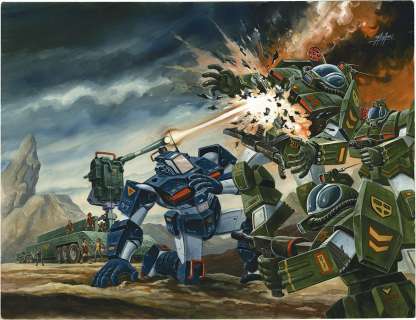 Masami Watanabe Hand-Drawn Color Illustration "Fang of the Sun Dougram" | Mandarake (Big Web)