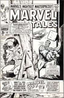 Marie Severin Marvel Tales #13 Sandman Cover Original Art (Marvel, 1968). The Sandman is closing in fast on - | Heritage