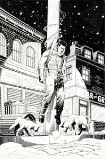 Don Perlin and Ralph Reese Bloodshot #14 Cover Original Art (Valiant, 1994). Bah, humbug. Bloodshot is hung out as -