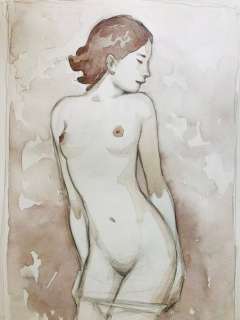 Massimiliano Frezzato | Massimiliano Frezzato - Nudo femminile / acquerello - Page volante - Exemplaire unique - (2023) | Catawiki
