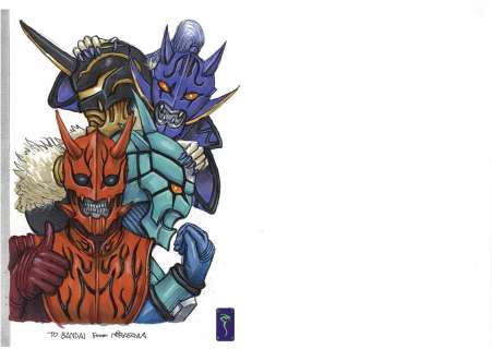 Yasushi Nirasawa Hand-drawn color illustration (lines are printed) "Kamen Rider Den-O" | Mandarake (Big Web)