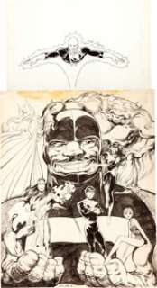 John Byrne Alpha Flight Poster Original Art (Marvel, c. 1984). A huge piece of art, and an image any Marvel fan -