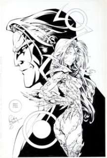 Randy Green and Duy Truong (as D-Tron) Witchblade #26 Cover Original Art (Image, 1998). This amazing cover -