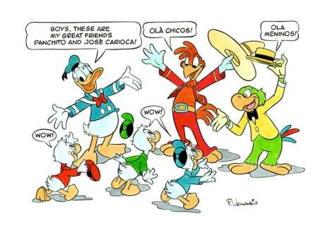 Pasquale Venanzio | The 3 Caballeros+Nephews - Donald presenting Panchito/Josè Carioca to his nephews + artist’s puzzle | Catawiki