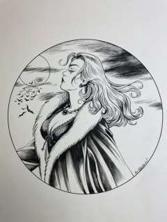 Romanini, Giovanni | G. Romanini - Illustrazione originale "Zora la Vampira" - Page volante - Exemplaire unique | Catawiki