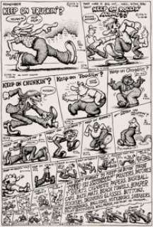 Robert Crumb XYZ Comics "Keep On Truckin‘"  Page Original Art (Kitchen Sink, 1972)....