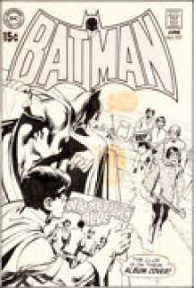 Neal Adams Batman #222 Cover Beatles  Original Art, Color Guide, and Printer‘s Proof Group of 3 (DC,  1970).... (Total: 3 Items)