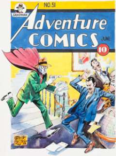 Creig Flessel Adventure Comics #51 Cover Recreation Sandman Original Art (1992)....