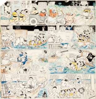 Rudolph Dirks The Captain and the Kids Sunday Comic Strip Original Art dated 7-11-15 (Pulitzer, 1915). By -