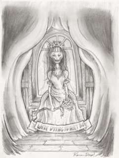 Roman Dirge Haunted Mansion Trade Paperback Cover Original Art (Walt Disney, 1993)....