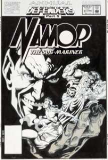 James Fry and Christopher Ivy Namor, the Sub-Mariner Annual #2 Original Cover Art (Marvel, 1992)....