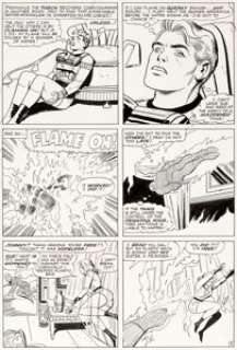 Jack Kirby and Vince Colletta Fantastic Four #42 Story Page 3 Human Torch and Invisible Girl Original Art (Marvel,... | Heritage