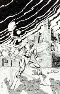 Jeff Butler The Badger #2 Cover Original Art (Capital, 1983)....