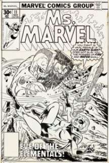  - Sal Buscema (attributed) Ms. Marvel #11 Cover Original Art (Marvel, 1977)....