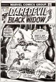  - Rich Buckler and John Romita Sr. Daredevil #106 Cover Black Widow Original Art (Marvel, 1973)....