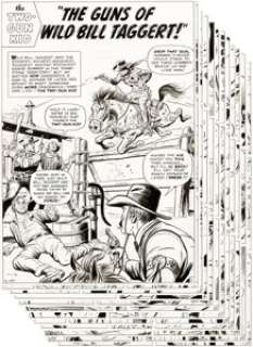  - Dick Ayers Two-Gun Kid #63 Complete 13-Page Story "The Guns of Wild Bill Taggert" Original Art (Marvel, 1963).... (Total: 13 Original Art)