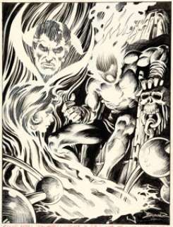 Frank Brunner Marvel Treasury Edition #6 Back Cover Doctor Strange and Dormammu Pin-Up Original Art (Marvel, 1975)...
