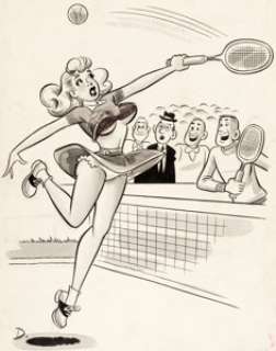 Dan DeCarlo Gaze August-1961 Single Panel Gag Cartoon Illustration Original Art (Timely Features/Humorama, 1961)....