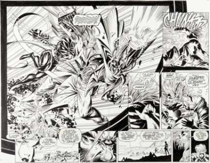 Adam Kubert and Dan Green Weapon X #2 Double Splash Pages 7-8 Original Art (Marvel, 1995).... | Heritage