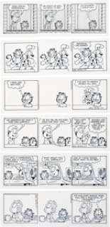 Jim Davis Garfield Consecutive Daily Comic Strip Original Art Group of 6 (Universal Press Syndicate, 1998). ... (Total: 6 Original Art) | Heritage