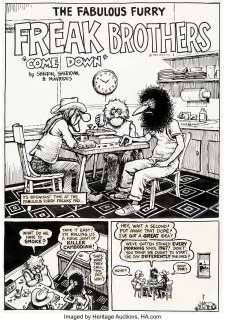 Gilbert Shelton The Fabulous Furry Freak Brothers #7 Story Page 1 Original Art (Rip Off Press, 1982)....