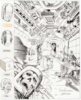 Vince Argondezzi and Jerry Ordway Next Man #5 Cover Original Art (Comico, 1985)....