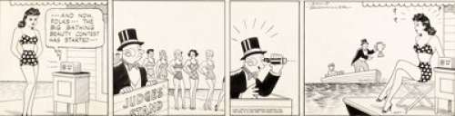 Ernie Bushmiller - Nancy Daily Comic Strip Original Art dated 9-3-42 (United Features Syndicate, 1942).