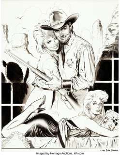 Dave Stevens "Lust in the Dust" Illustration Original Art (Comico, 1987). A buxom blonde is enjoying -