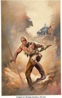 Boris Vallejo "The Angry Ghost" Doc Savage Paperback Cover Painting Original Art (Bantam, 1977)....