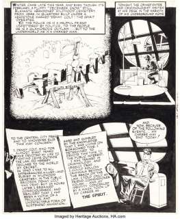 Eisner, Will - Will Eisner and Jerry Grandenetti The Spirit Story Page 1 Original Art dated 2-6-1948 (Register and Tribune Syndic... (Total: 2 Items)