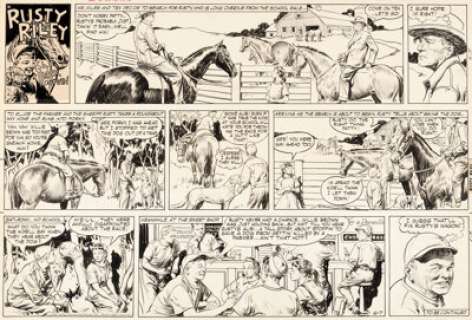 Godwin, Frank - Frank Godwin Rusty Riley Sunday Comic Strip Original Art dated 6-7-59 (King Features Syndicate, 1959). ...