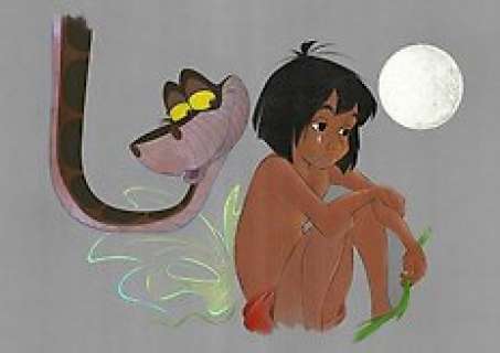 Jaume Esteve, Disney Artist | The Jungle Book: Mowgli & Kaa - Original Drawing - 50 x 35 cm - Jaume Esteve - Pencil Art - Original Artwork | Catawiki